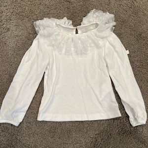 Angel’s Face White Long Sleeve Ruffled Shirt 3-4T